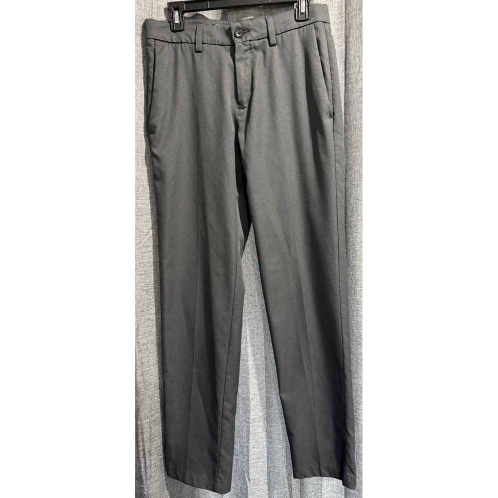 Haggar Cool 18 Pro Grey Men's Pleated Front Slim Fit Dress Pantsโ 30W32L